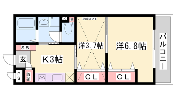 西明石駅 徒歩9分 3階の物件間取画像